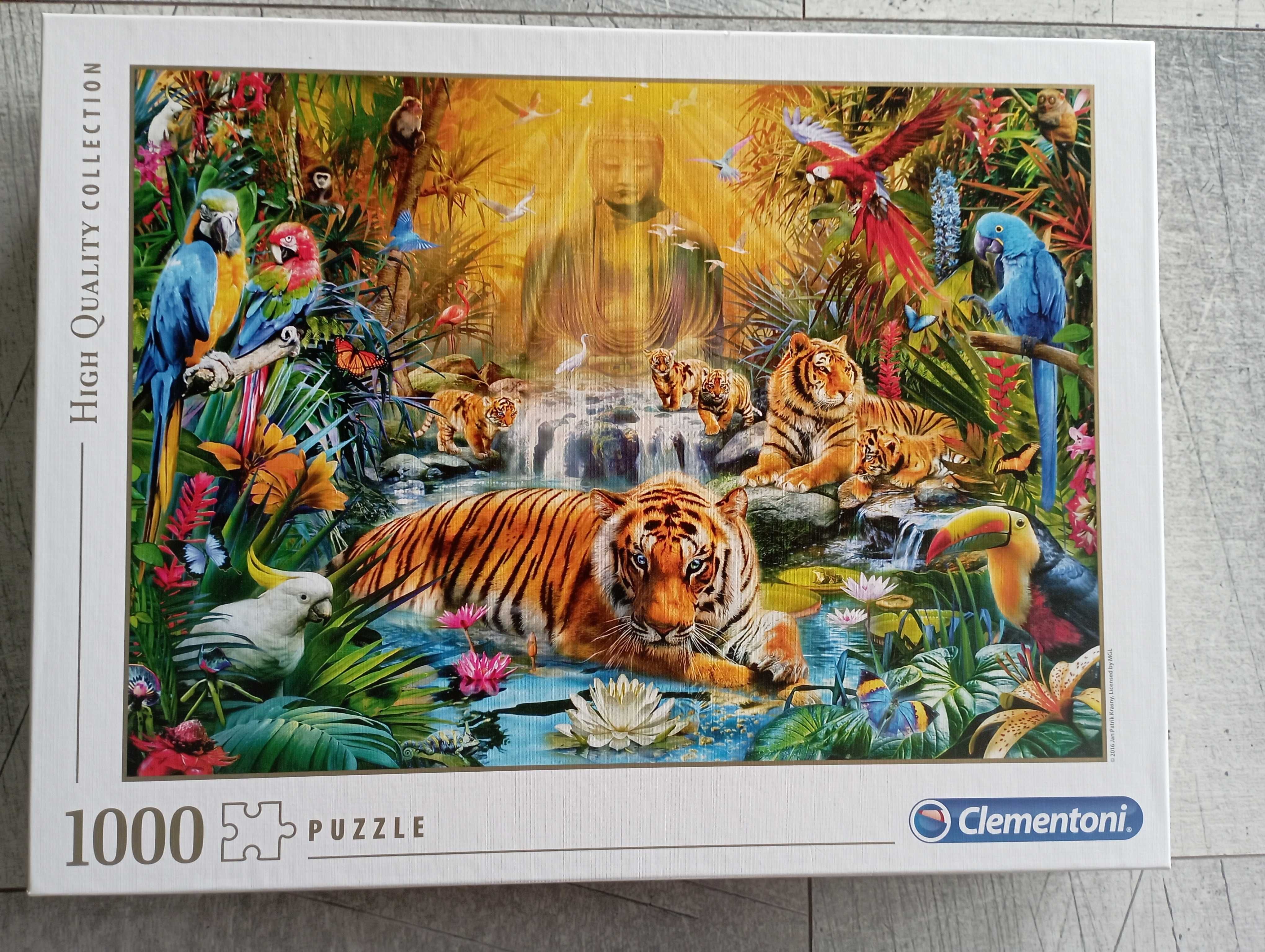 Puzzle Clementoni 1000 elementów Mystic Tigers dżungla tygrys