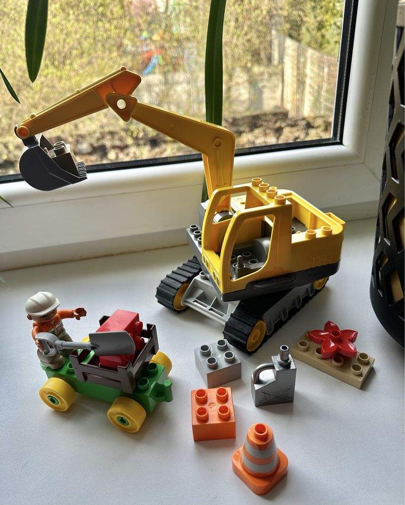 Klocki Lego duplo Budowa unikat wielka koparka kanister budowlane