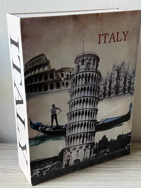 Książka metalowa skrytka sejf ITALY krzywa wieża w PIZIE duża