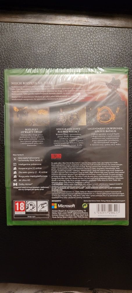 Diablo IV Zestaw Międzygeneracyjny Xbox One Series X PL NOWA FOLIA