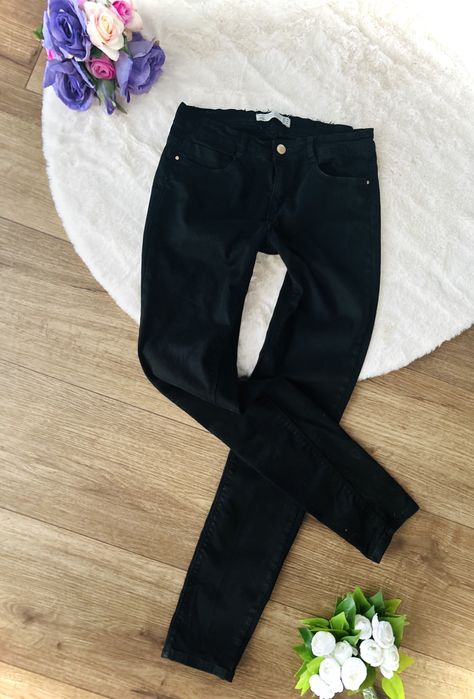Czarne klasyczne rurki ZARA m 38 denim skinny