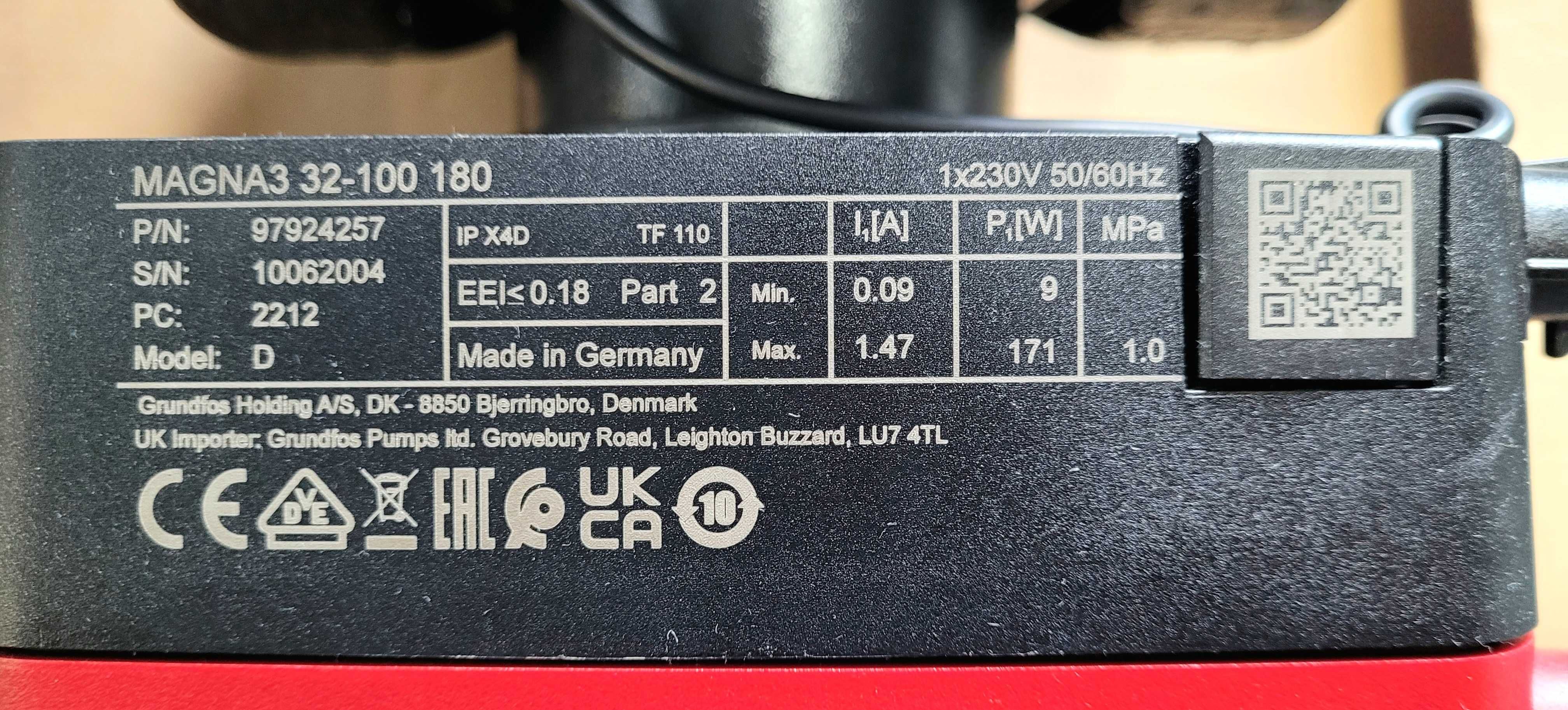 Grundfos Magna3 32-100 pompa obiegowa 180mm