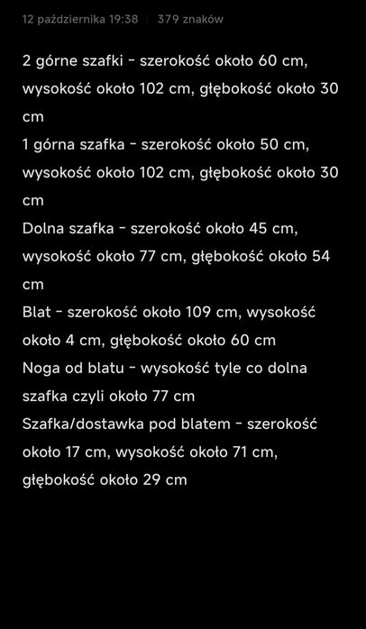 Szafki kuchenne z blatem roboczym