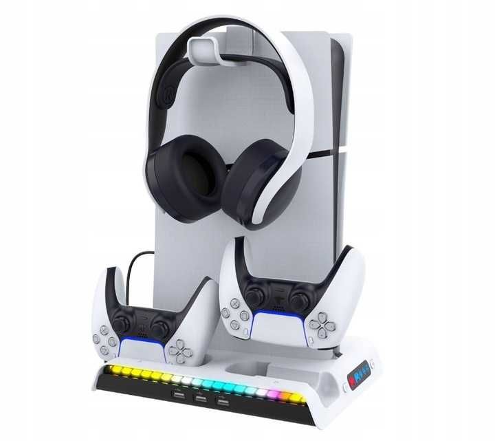 Podstawka chłodząca z ładowarką i oświetleniem RGB Do PS5 Slim