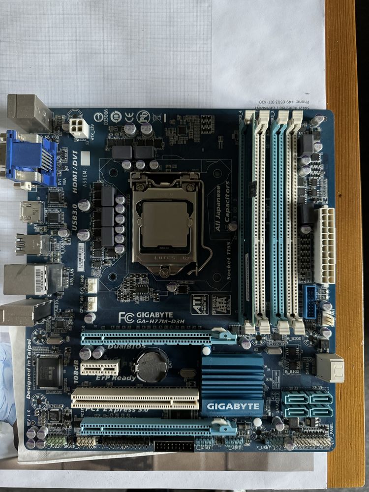 Procesor Intel Core i7-3770 3.40GHZ + płyta Gigabyte GA-H77M-D3H