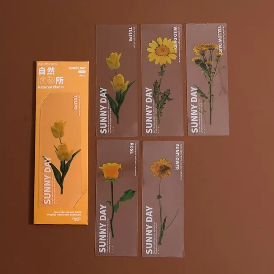 Прозорі книжкові закладки з квітами Пластикові закладки для книг