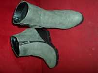 Botki na koturnie r. 37 szare botki damskie 37 buty wysoki koturn