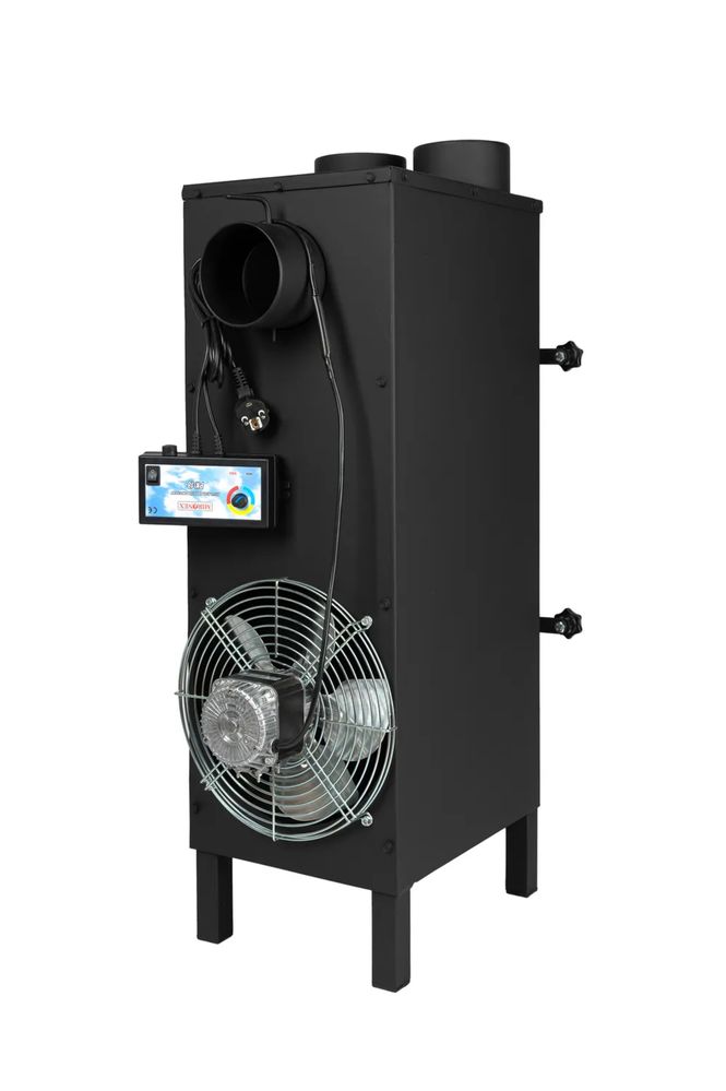 piec nadmuchowy 100m2, 10kW, paliwa stałe drewno, węgiel Mironex K100