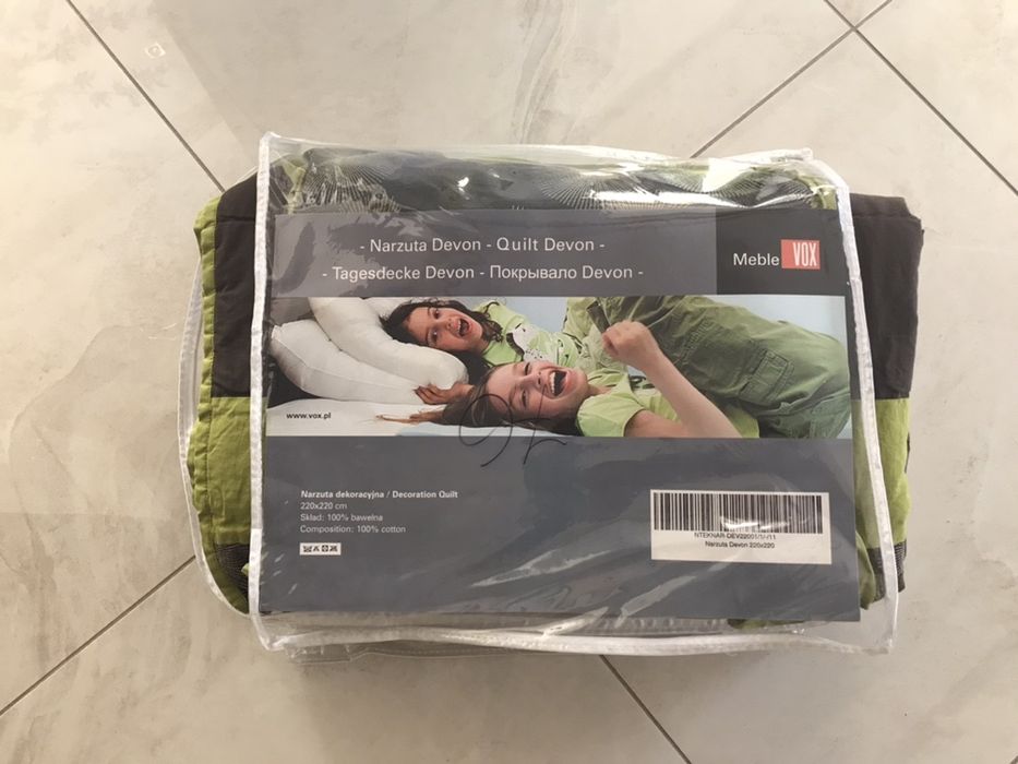 VOX Narzuta na łóżko DEVON 224x223 plus 2 poszewki na poduszki