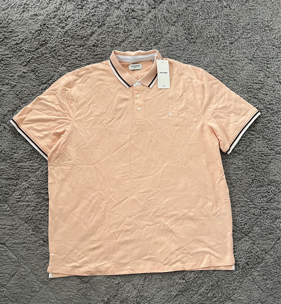 Jack&Jones koszulka polo z krótkim rękawem morelowa roz 4XL NOWW