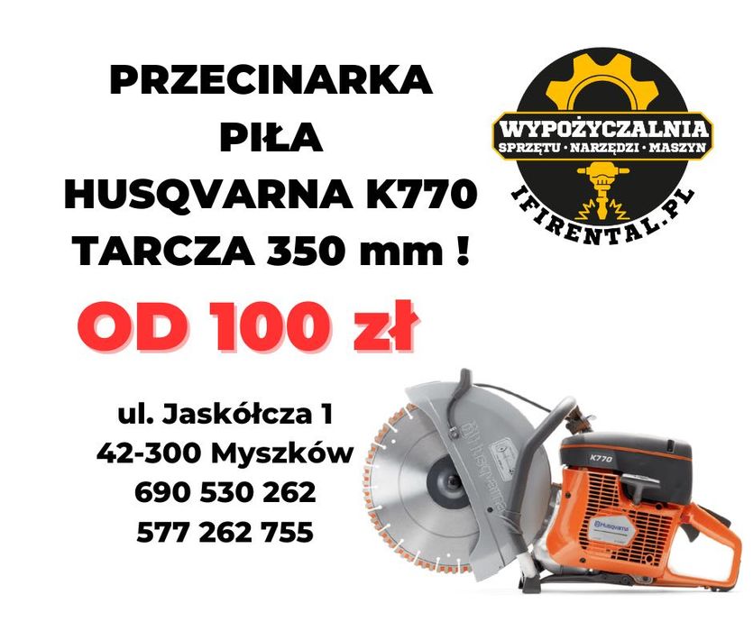 Przecinarka, piła do betonu, muru, ścian Husqvarna k770, tarcza 350mm