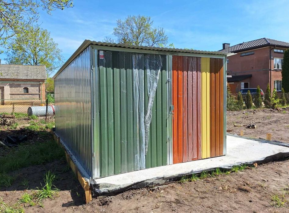 GARAŻ BLASZANY Schowek budowlany BLASZAK BUDOWA Garaże na budowę