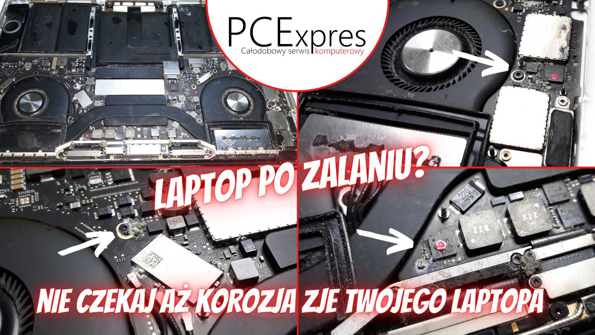 Naprawa laptopów po zalaniu - Serwis laptopów komputerów stacjonarnych