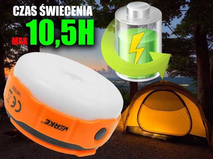 Lampka warsztatowa solarna akumulatorowa LED  KEMPINGOWA TURYSTYCZNA