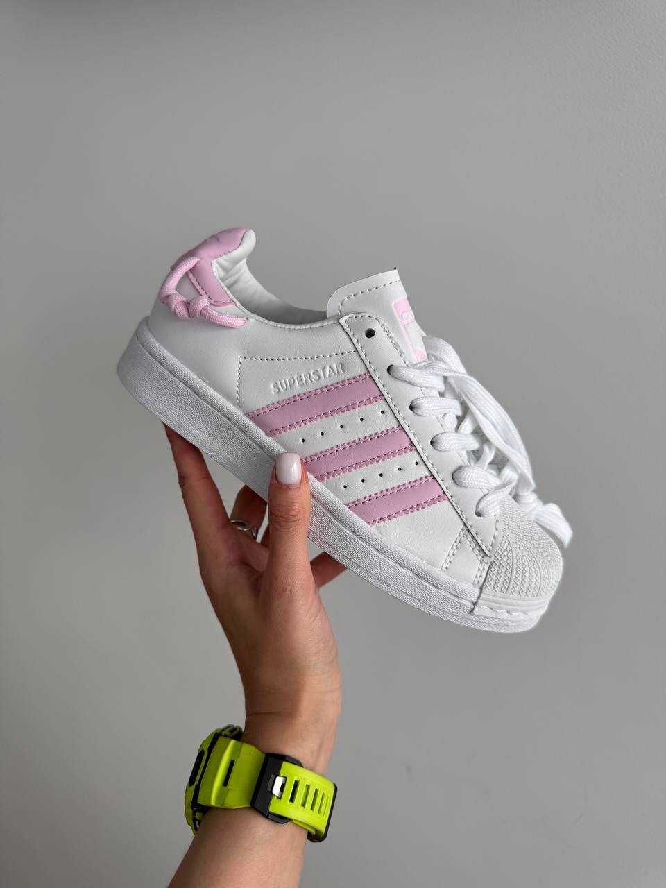 Женские кроссовки Adidas Superstar Knotted Rope White Pink 36-41 Хит!