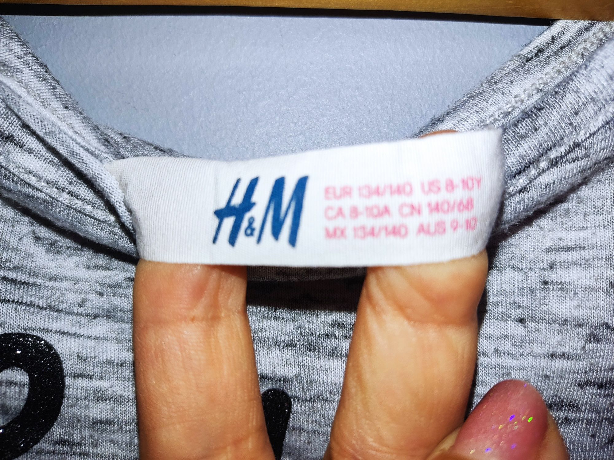 H&m bluzka z długim rękawem dla dziewczynki baskinkar.134/140