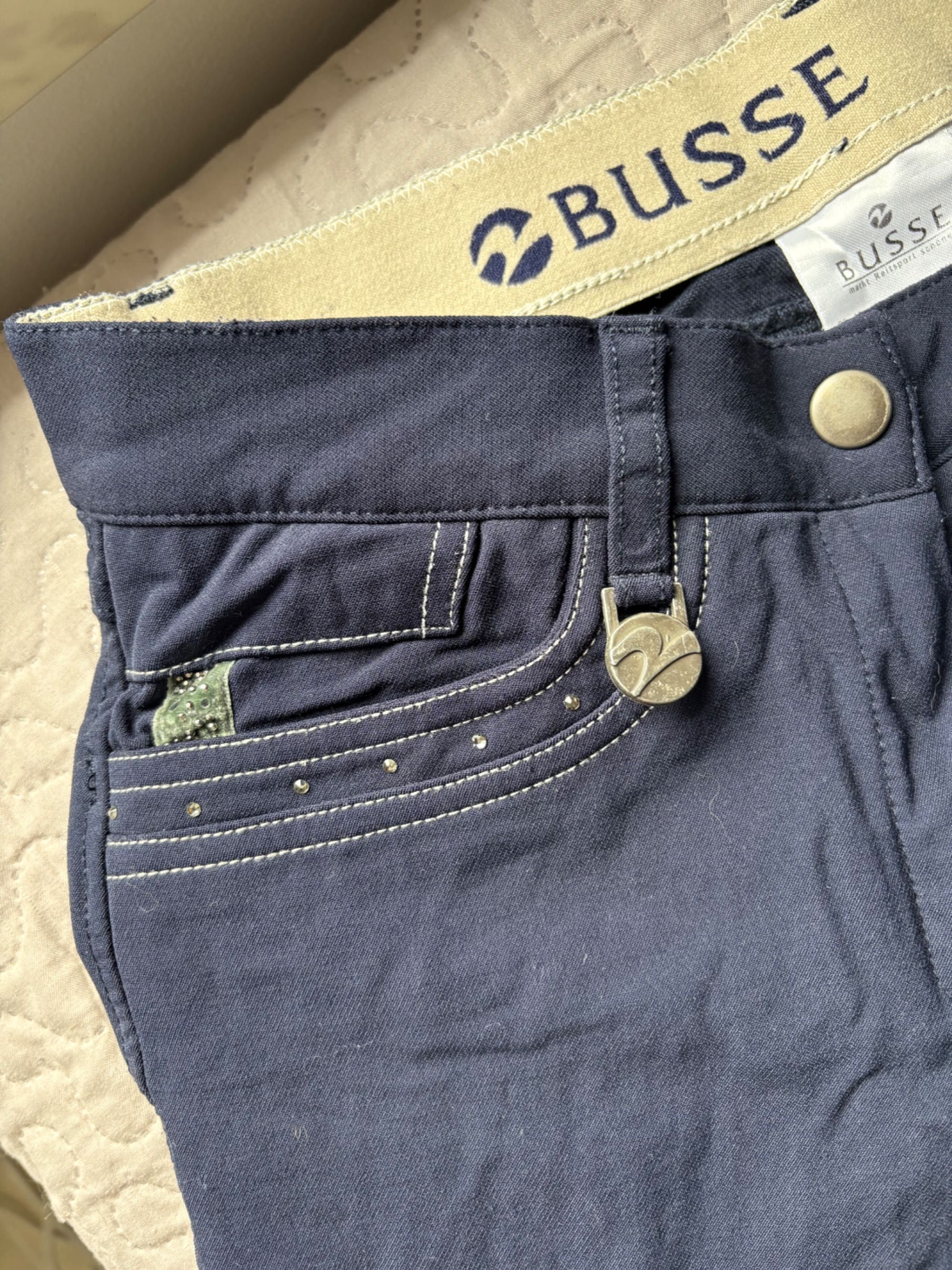 Bryczesy Busse pełny lej silikonowy grip r. S / 72 długa nogawka