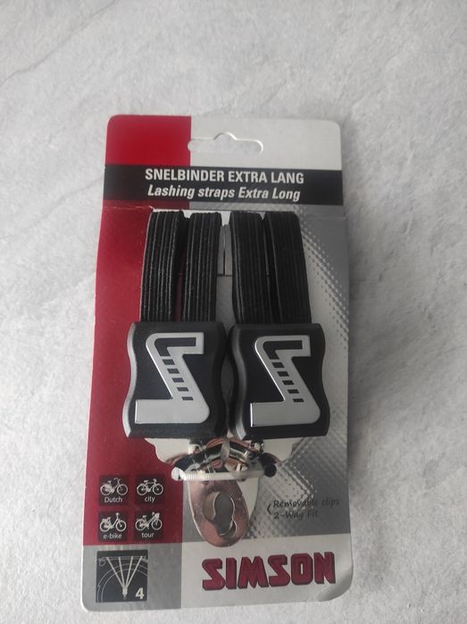 Gumy paski na bagażnik rowerowy Simson 4 taśmy czarne