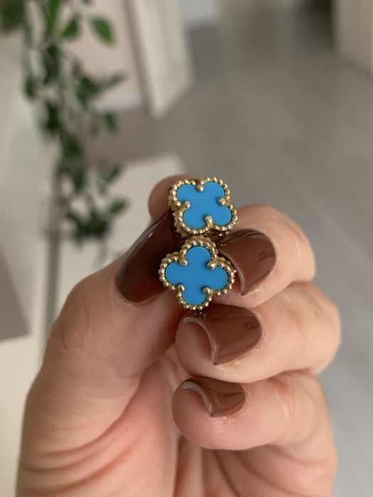 Срібні сережки з бірюзою