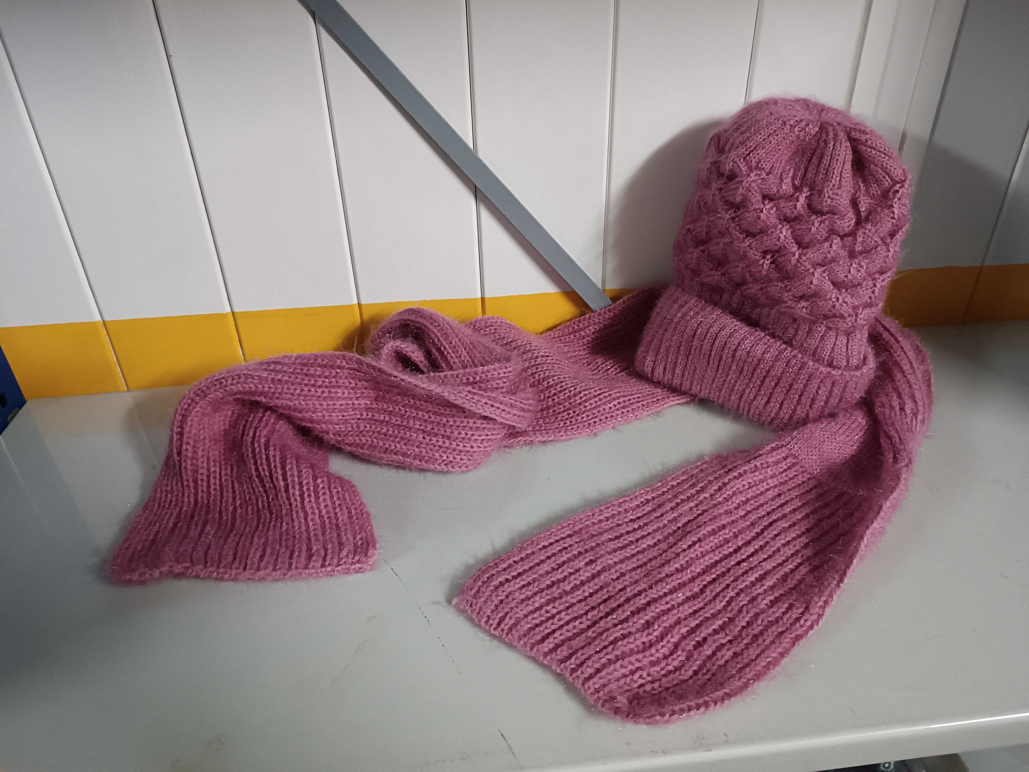 [NOVO] Conjunto gorro c/cachelol rosa