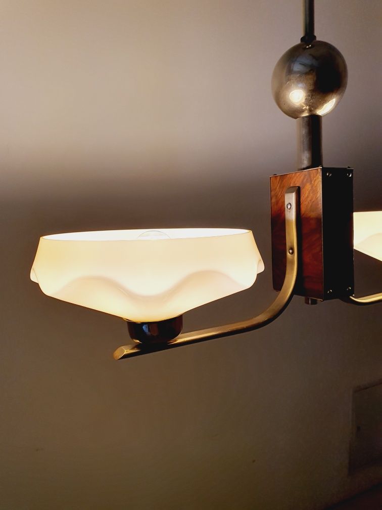 Dwupunktowy Żyrandol Art Deco