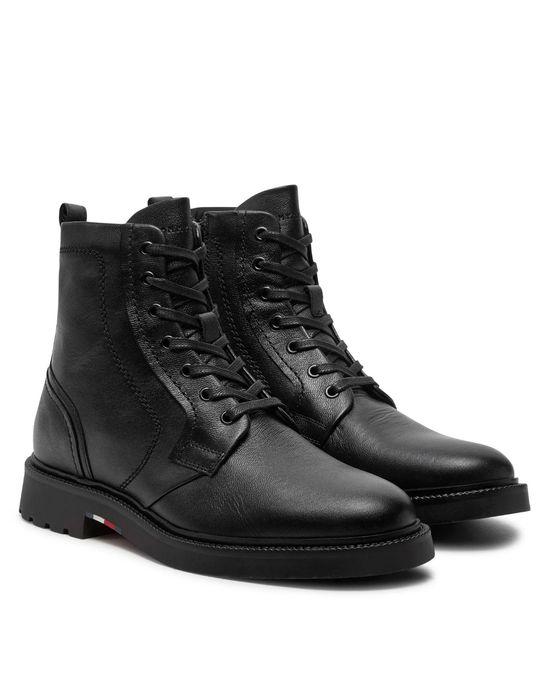 мужские высокие кожаные ботинки tommy hilfiger