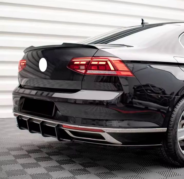 Накладка на задний бампер диффузор Volkswagen Passat B8.5 губа бампера