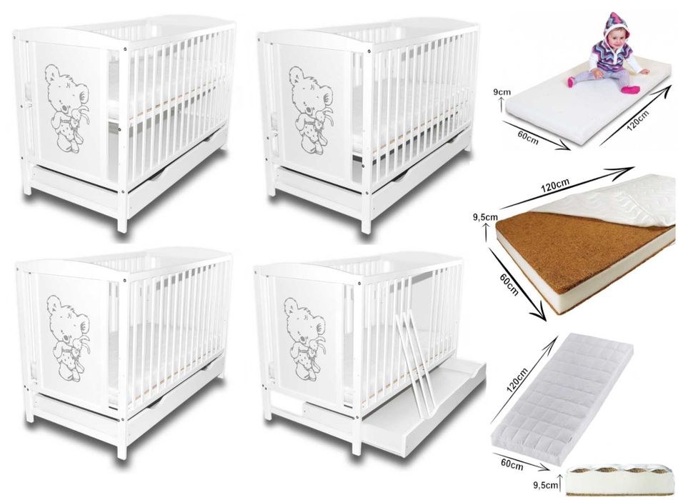 Łóżeczko dziecięce niemowlęce szuflada opcja materac wysyłka darmowa