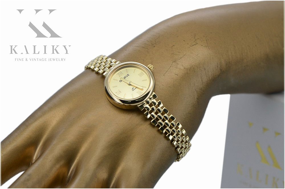 Prześliczny 14k złoty damski zegarek Geneve lw011ydy Katowice biżuter