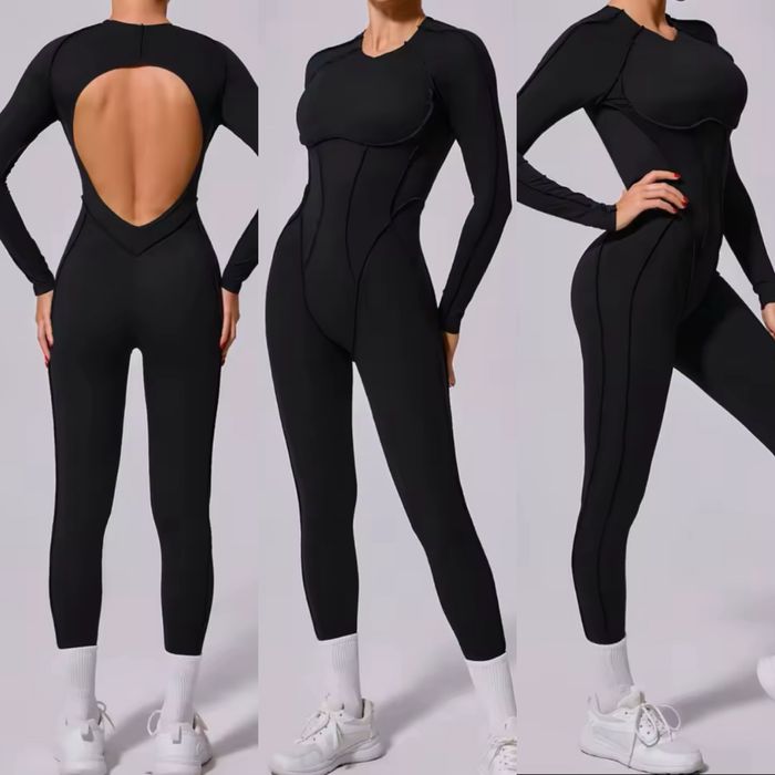 Комбінезон з відкритою спиною зі швами назовні жіночий для спорту
