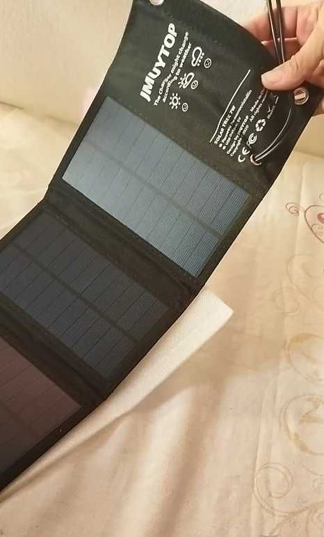 Портативна сонячна зарядка панель солнечная батарея 7 Вт 2 USB