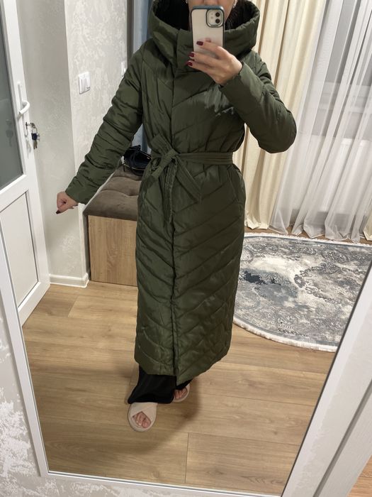 Зимова куртка/плащ, довга, тепла, 36 розмір, reserved