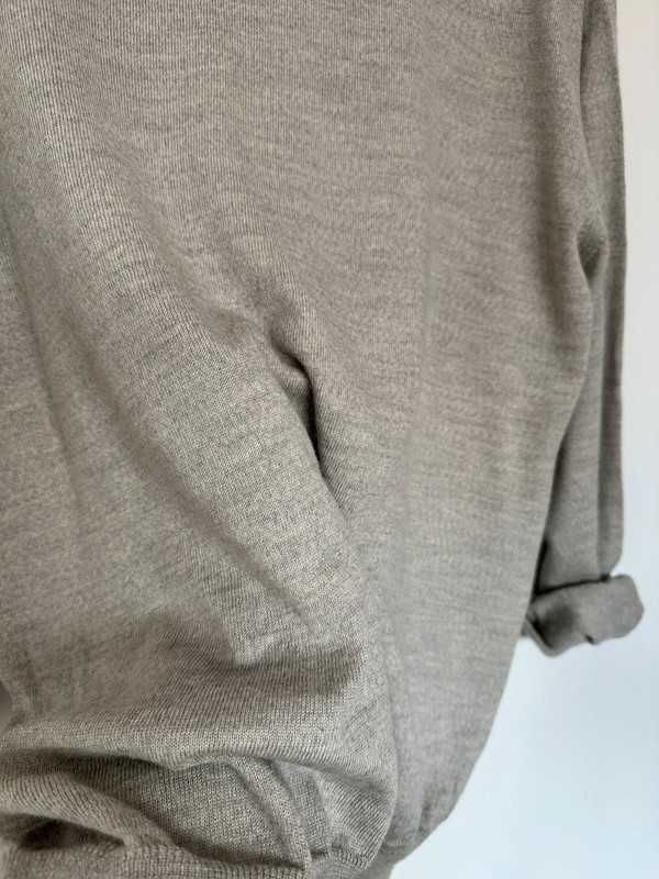 Sweter wełniany golf 100% wełna ciepły