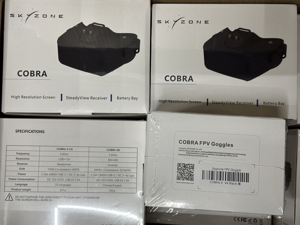 Skyzone Cobra X V4 5.8G Окуляри шолом для FPV дрона Long Range