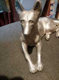 Stara Statuetka "Pies Owczarek "/odlew