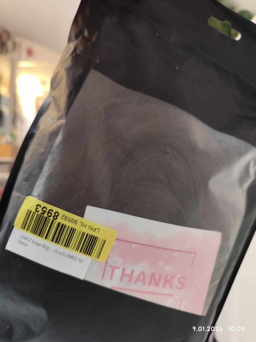 Peruka brąz brązowa z grzywką gęsta fale WIG cosplay