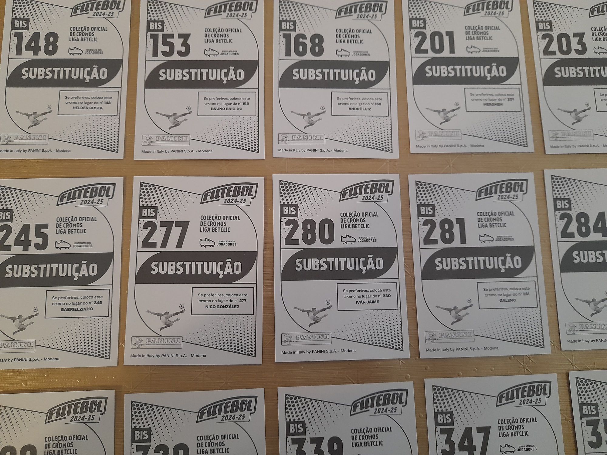 PANINI Liga Portuguesa BETCLIC 2025 BIS 28 cromos substituição sticker