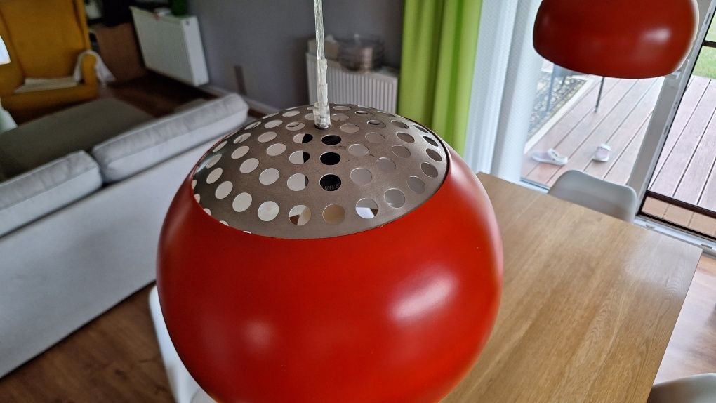 2 szt - Lampy sufitowe piękny czerwony kolor