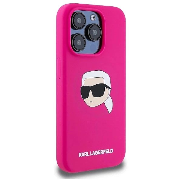 Etui Karl Lagerfeld Silicone Karl Head Print MagSafe na iPhone 15 Pro