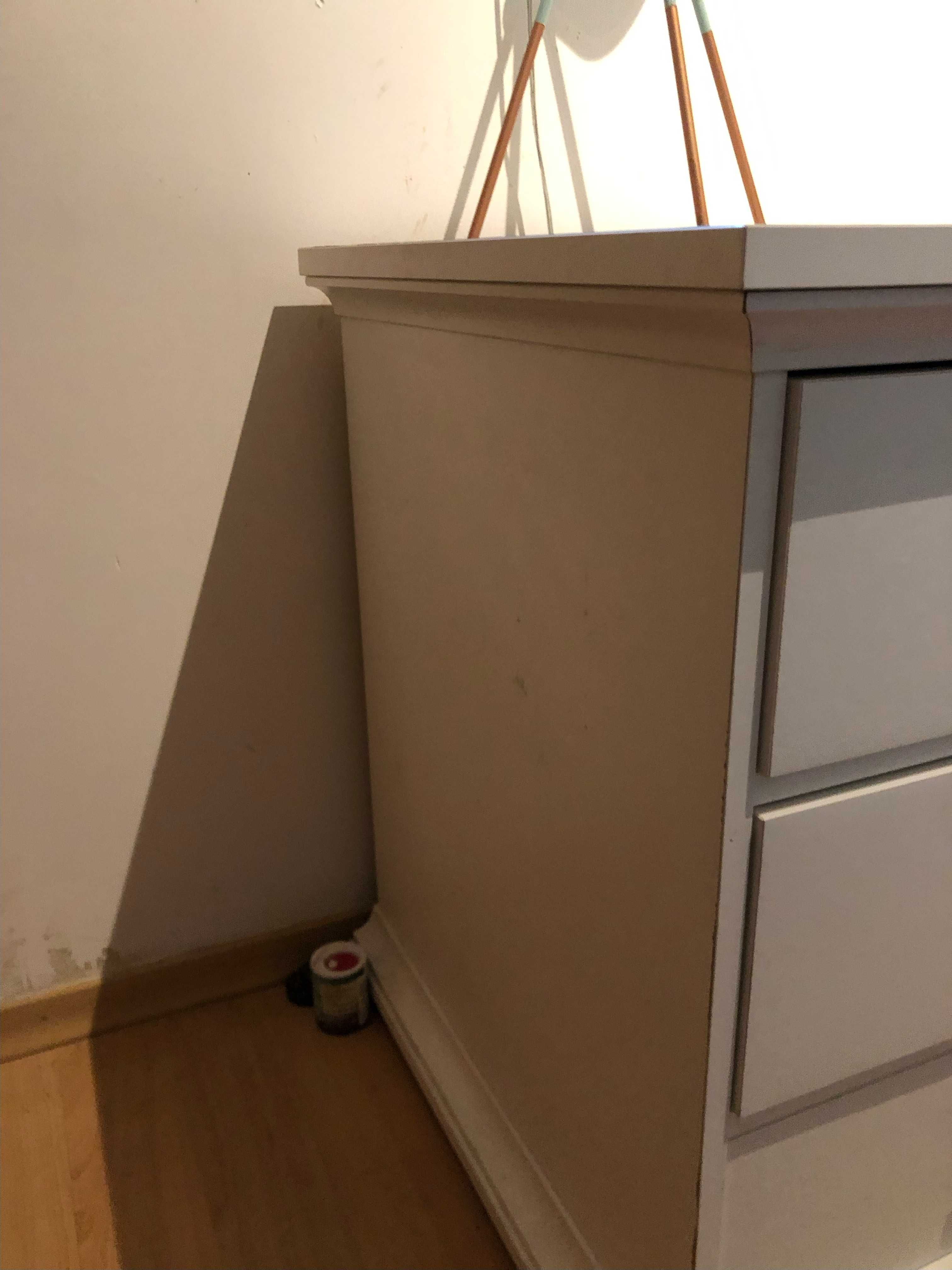 secretária branca conforama com 3 gavetas