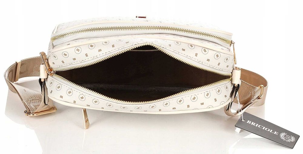 Briciole torebka damska listonoszka na ramię skóra eko biała pasek!!