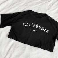 Bluzka crop top na krótki rękaw California