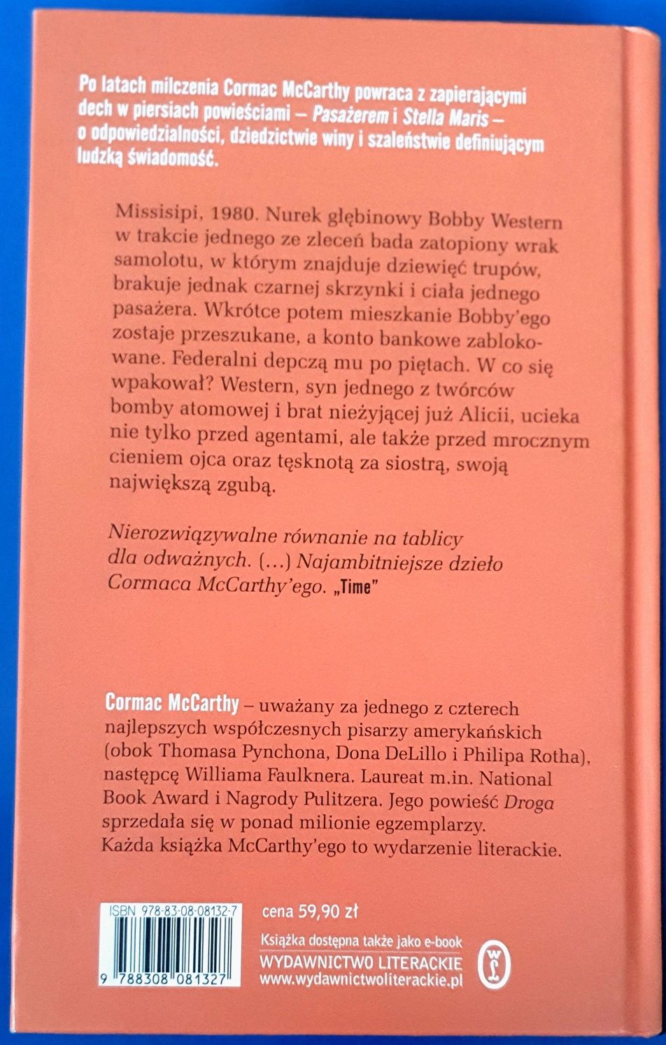 Pasażer. Cormac McCarthy. Wydawnictwo Literackie. Twarda. BDB