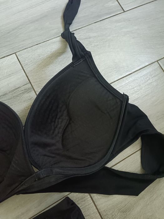 Zestaw kąpielowy Czarny strój kąpielowy Shein 4xl majtki wysoki stan