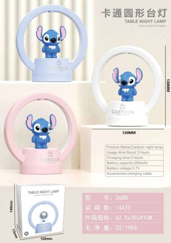 Лампа дитяча, настільна, нічник луна, stitch, стіч