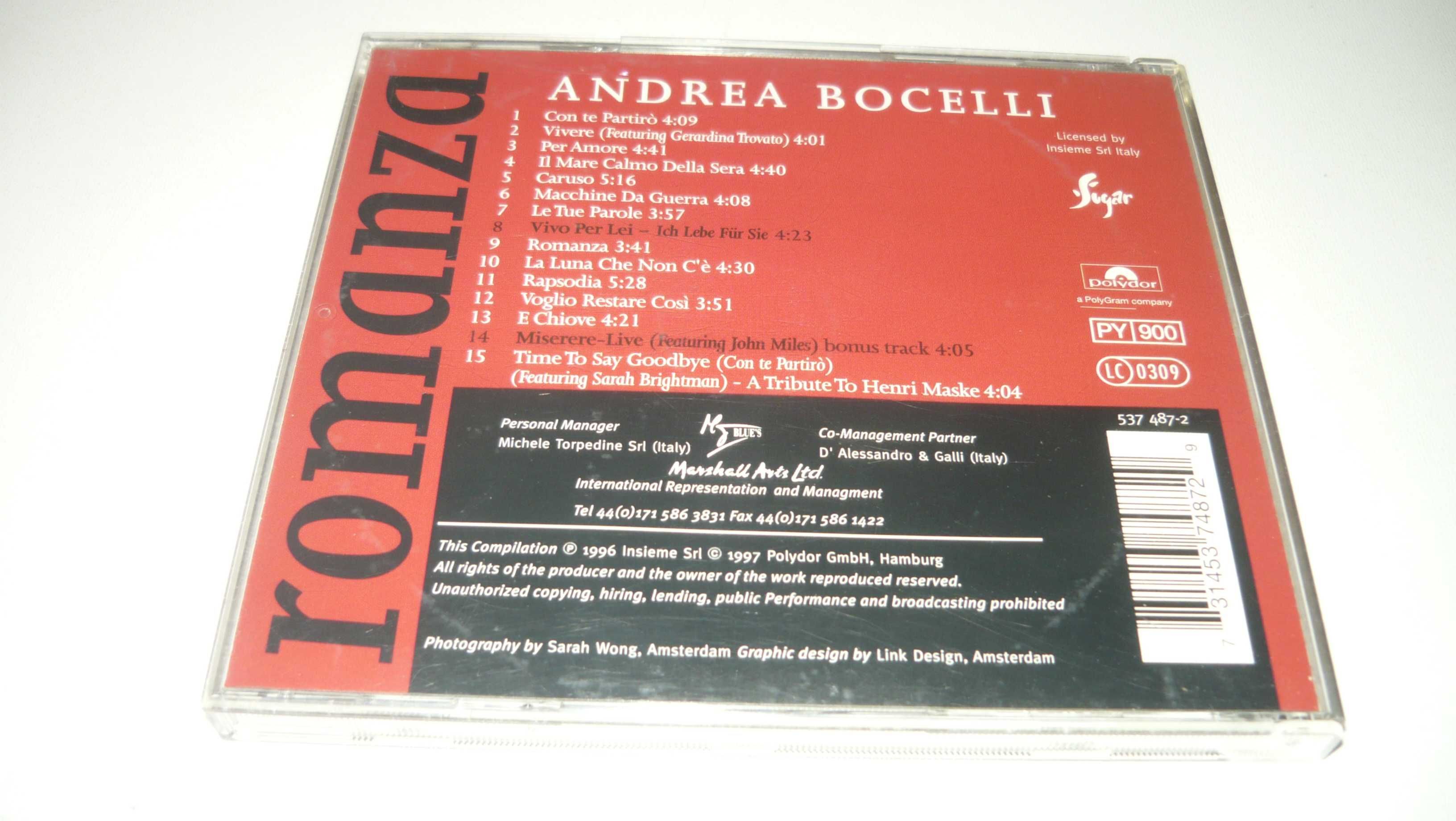 Andrea Bocelli romanza CD