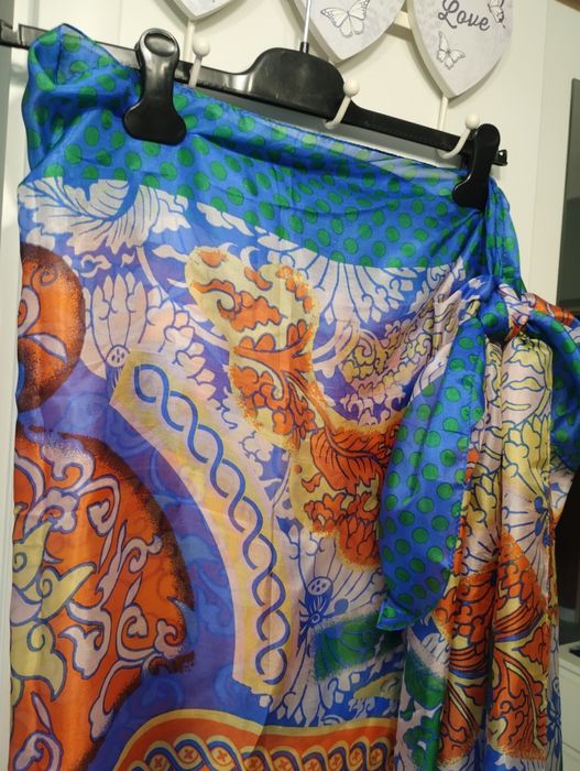 Pareo plażowe z jedwabiu