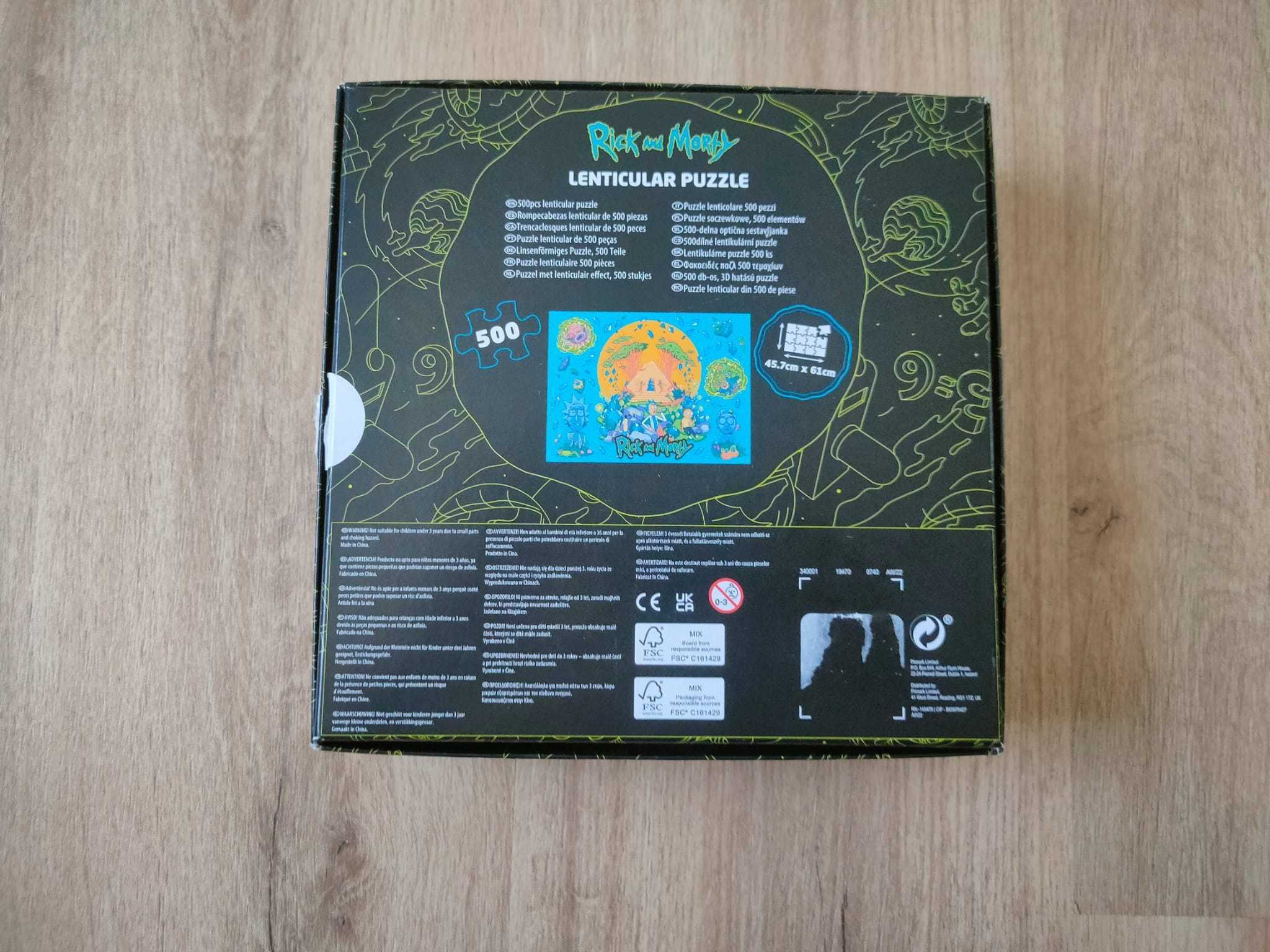 Puzzle Rick and Morty lenticular Novo 500 peças