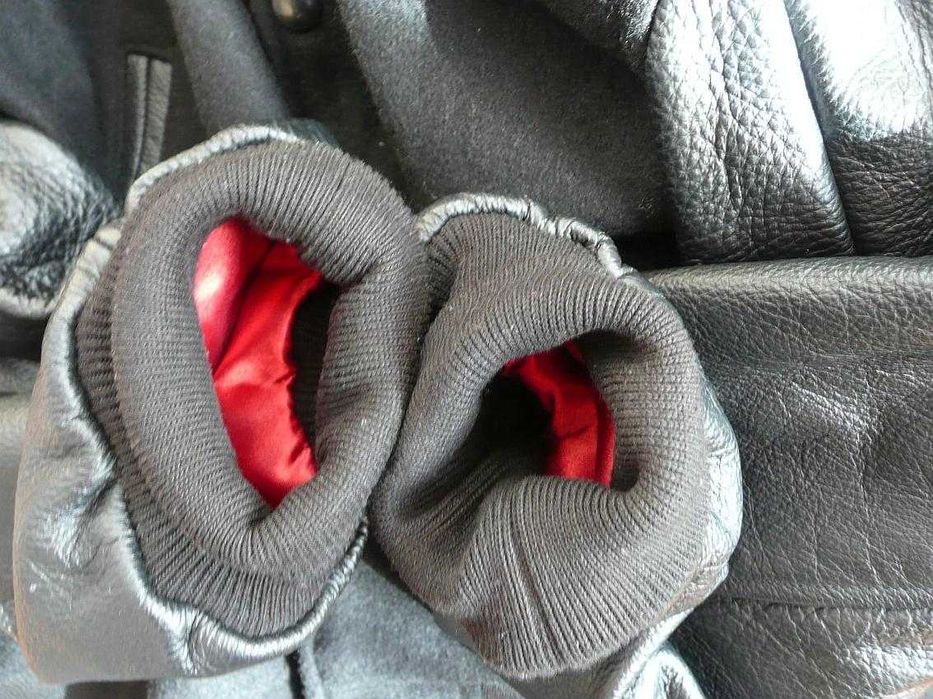 kurtka bomber bejsbolówka flek wełna i skóra made in USA