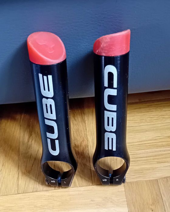 Rogi kierownicy CUBE aluminiowe,czarne,super lekkie,antypoślizgowe.